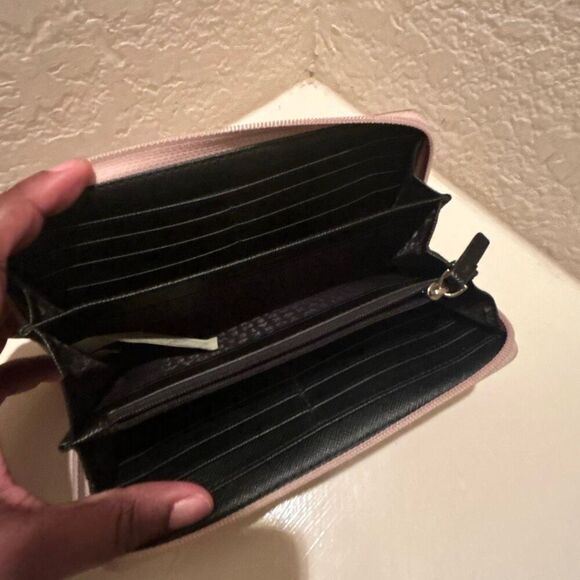 Kate Spade Zip Around Long Wallet Pink All Over Glitter Girlie Sparkle Evening - Picture 8 of 14